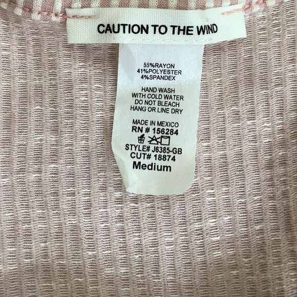 Caution to the Wind Anthropologie Striped Tank Shorts  Dress Pink White Sz M - Picture 9 of 9